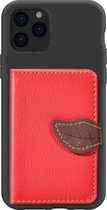 Mobigear Hoesje geschikt voor TPU Telefoonhoesje Backcover | Mobigear Cards Wallet | Pasjeshouder voor 3 Pasjes | Hoesje voor Pinpas / OV Kaart / Rijbewijs | iPhone 11 Pro Case | Back Cover Zwart, Rood | Zwart,rood
