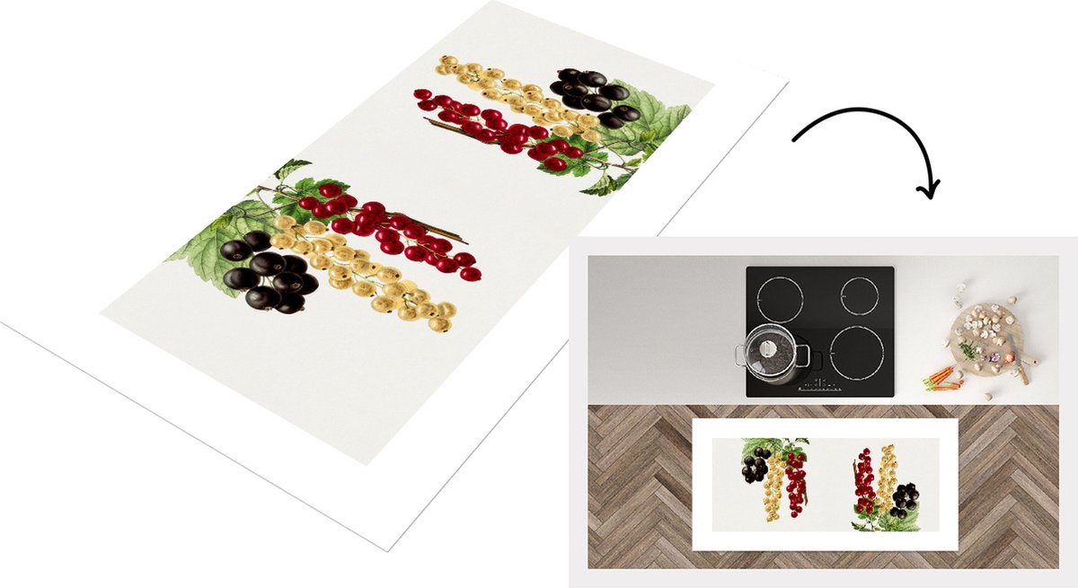 KitchenYeah Keukenloper - Loper keuken - Druiven - Bessen - Eten - 120x60 cm - Keukenloper vinyl Multicolor