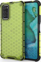 Mobigear Hoesje geschikt voor Samsung Galaxy S20 Plus Telefoonhoesje Hardcase | Mobigear Honeycomb Backcover Shockproof | Schokbestendig Galaxy S20 Plus Telefoonhoesje | Anti Shock Proof - Groen