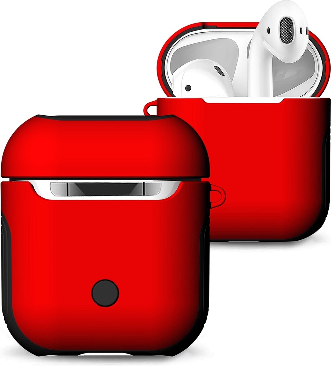 Mobigear - Hoesje geschikt voor Apple AirPods 2 Hardcase Hoesje | Mobigear FrosteD - Rood