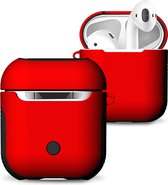 Mobigear Hoesje geschikt voor Apple AirPods 2 Hardcase Hoesje | Mobigear FrosteD - Rood