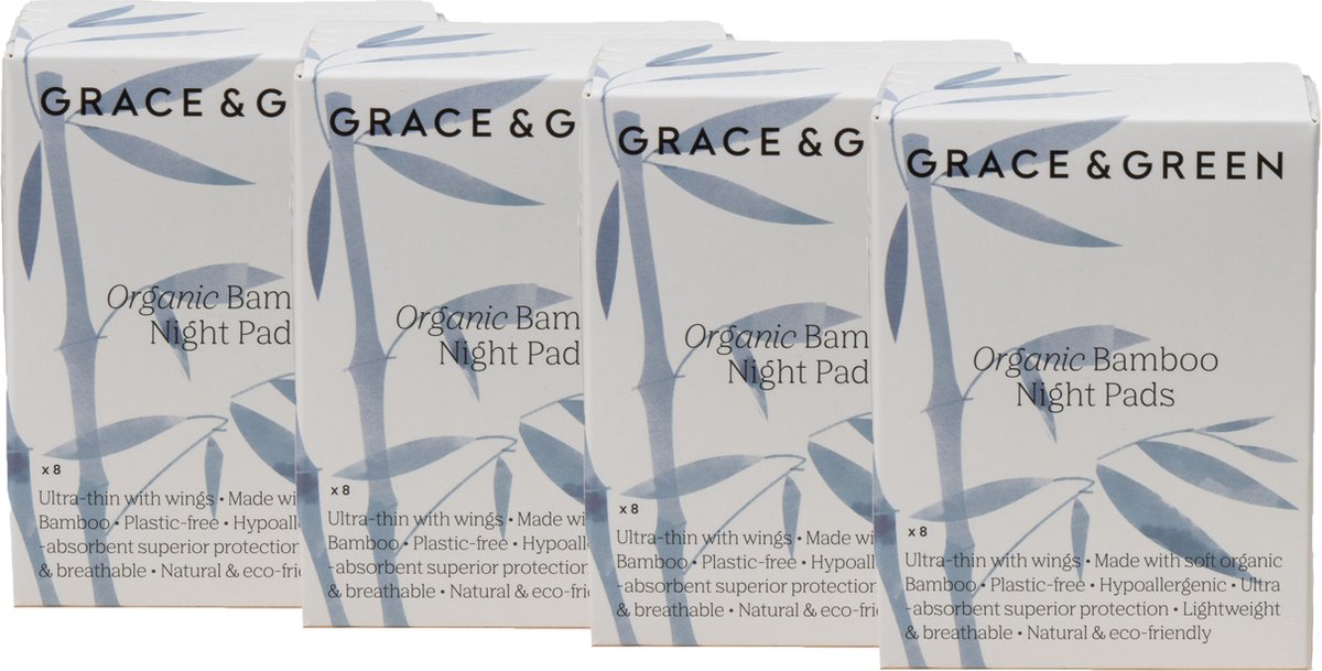 Goedkoopste Grace & Green Bamboo Night Pads - 10 pcs - Absorberend - Comfortabel - Betrouwbaar