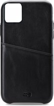 Apple iPhone 11 Pro Hoesje - Senza - Pure Cardslot Serie - Echt Leer Backcover - Deep Black - Hoesje Geschikt Voor Apple iPhone 11 Pro