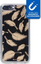 My Style Magneta Backcover Hoesje - Geschikt voor Apple iPhone 8 Plus - Gsm case - Golden Feathers