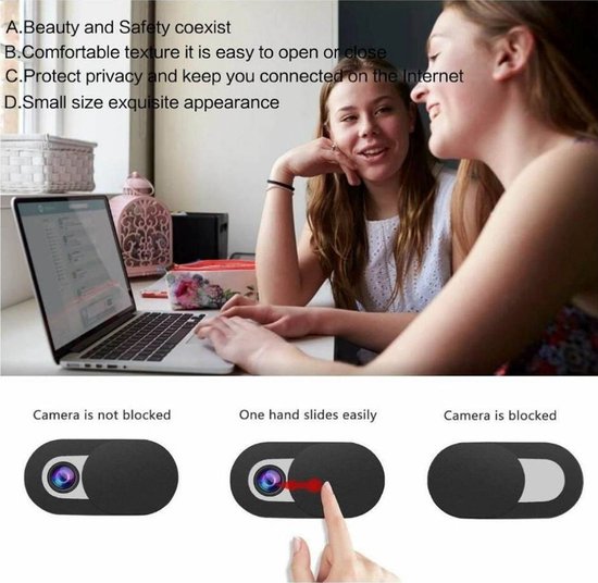Cache Webcam Coulissant Pour Ordinateur Portable Et Tablette - Lot De 3, En ABS Fin Et Léger, Protection Vie Privée Contre Piratage