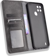 Mobigear Telefoonhoesje geschikt voor Realme C25Y Hoesje | Mobigear Sensation Bookcase Portemonnee | Pasjeshouder voor 3 Pasjes | Telefoonhoesje voor Pinpas / OV Kaart / Rijbewijs - Zwart