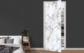 Deursticker Marmer - Goud - Wit - 80x215 cm - Deurposter
