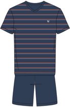 Woody pyjama heren - marineblauw gestreept - 221-1-MVS-S/988 - maat M