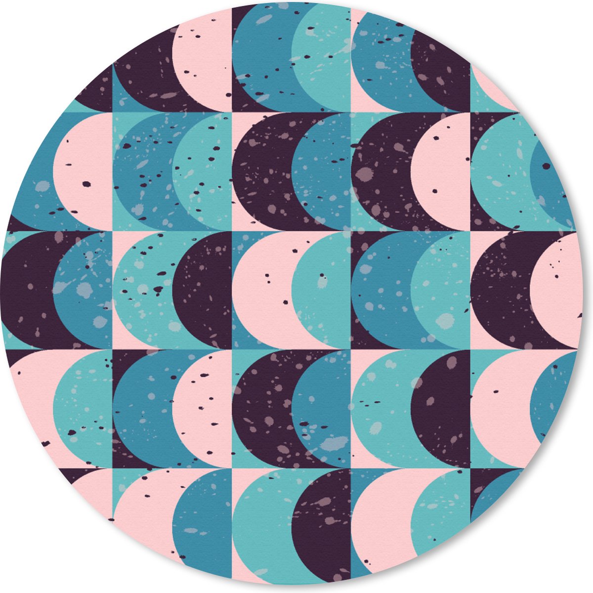 Muismat rond 40x40 cm - Mousepad Meisjes - Verf - Patronen - Girl - Kids - Kinderen - Ronde muismatten