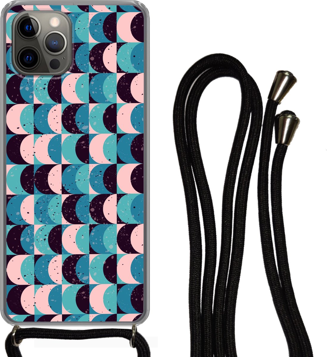 Telefoonhoesje Geschikt voor iPhone 13 Pro Max - Meisjes - Verf - Patronen - Girl - Kids - Kinderen - Siliconen - Crossbody - Backcover met Koord - Telefoonhoesje met koord - Hoesje met touw Telefoonhoesje