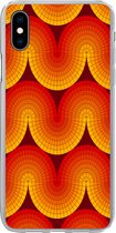 Geschikt voor iPhone Xs hoesje - Design - Retro - Rood - Abstract - Siliconen Telefoonhoesje