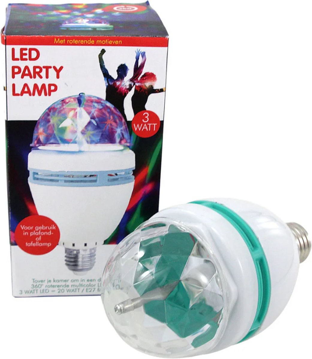 Disco lamp/licht E27 fitting 30 kleuren | Fun en Feest Megastore Alkmaar