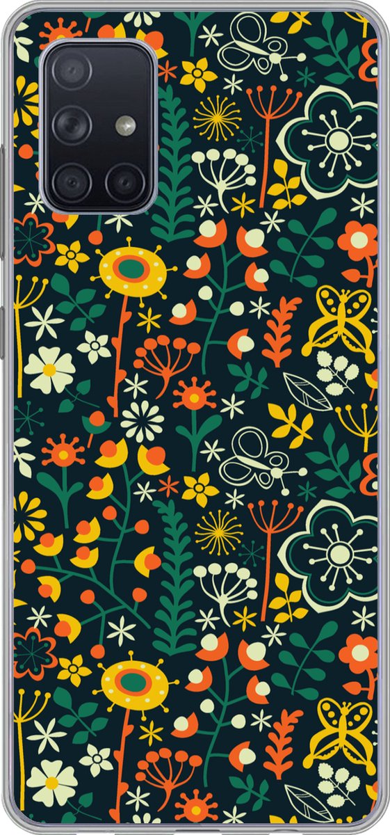 Telefoonhoesje Geschikt voor Samsung Galaxy A51 hoesje - Meisjes - Vlinder - Planten - Patronen - Girl - Kids - Kinderen - Meiden - Siliconen Telefoonhoesje Telefoonhoesje - Gadgets en trends