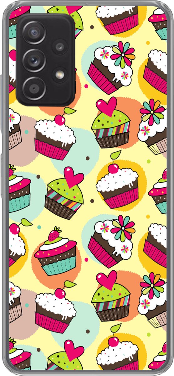 Telefoonhoesje Geschikt voor Samsung Galaxy A33 5G hoesje - Meisjes - Cupcake - Patronen - Girl - Kids - Kinderen - Kindje - Siliconen Telefoonhoesje Telefoonhoesje