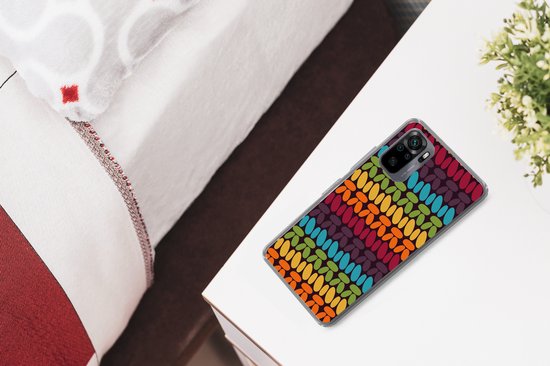 Coque Xiaomi Redmi Note 10 - Motifs au crochet - Rétro - Arc-en-ciel - Coque de téléphone en Siliconen
