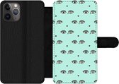 Bookcase Geschikt voor iPhone 11 Pro Max telefoonhoesje - Meisjes - Ogen - Hartjes - Patronen - Girl - Kids - Kinderen - Met vakjes - Wallet case met magneetsluiting