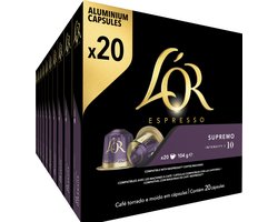 L'OR Espresso Supremo Koffiecups - Intensiteit 10/12 - 10 x 20 capsules