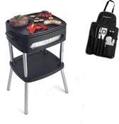 Fritel BBQ 3256 - Elektrische barbecue en tafelgrill + BERGHOFF 9-delige barbecueset in schort Cubo Line