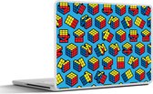 Laptop sticker - 10.1 inch - Patroon - Rubiks cube - KubusPatrone - Jongens - Kinderen - Kidsn - 25x18cm - Laptopstickers - Laptop skin - Cover