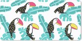 Bureau onderlegger - Muismat - Bureau mat - Patroon - Jungle - Toekan - 80x40 cm