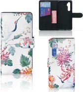 Telefoonhoesje Xiaomi Mi Note 10 Lite Wallet Bookcase Bird Flowers