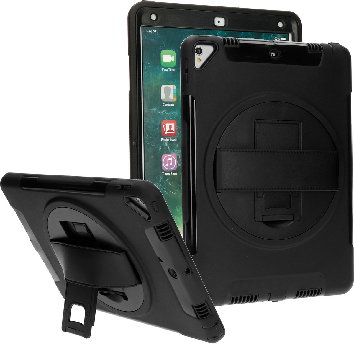 Apple iPad 8 10.2 (2020) Hoes - Mobiparts - Armor Serie - Hard Kunststof Backcover - Zwart - Hoes Geschikt Voor Apple iPad 8 10.2 (2020)