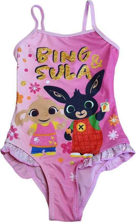 Bing Bunny -  badpak Bing Bunny - Meisjes - roze- maat 110