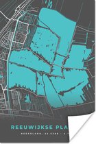 Affiche Pays- Nederland - Water - Cartes - Plan de la ville - Carte - Reeuwijkse Plassen - 120x180 cm XXL
