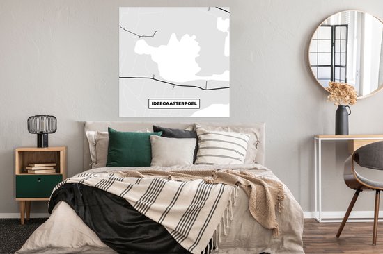 Affiche Carte - Frise - Idzegaasterpoel - Plan d'étage - Plan de la ville - 100x100 cm XXL