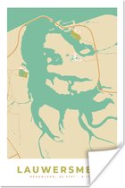 Poster Lauwersmeer - Kaart - Vintage - Stadskaart - Plattegrond - 120x180 cm XXL