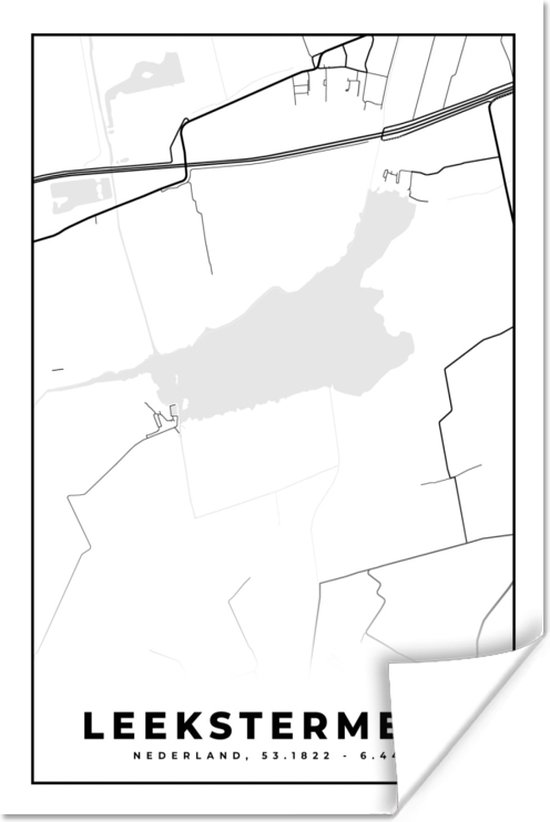 poster-drenthe-stadskaart-leekstermeer-kaart-plattegrond