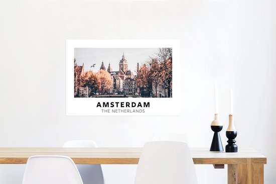 Affiche Amsterdam - Pays- Nederland - Pont - 90x60 cm