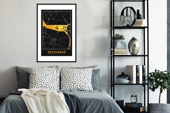 Cadre photo avec affiche - Carte - Plan d'étage - Plan de la ville - Ketelmeer - Or - 60x90 cm - Cadre pour affiche