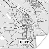 Poster Ulft - Stadskaart - Plattegrond - Nederland - Kaart - Zwart Wit - 75x75 cm