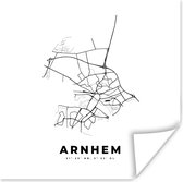 Poster Nederland – Arnhem – Stadskaart – Kaart – Zwart Wit – Plattegrond - 100x100 cm XXL
