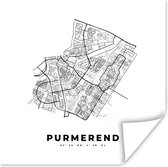 Poster Nederland – Purmerend – Stadskaart – Kaart – Zwart Wit – Plattegrond - 50x50 cm