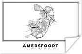 Poster Kaart – Plattegrond – Stadskaart – Amersfoort – Nederland – Zwart Wit - 90x60 cm
