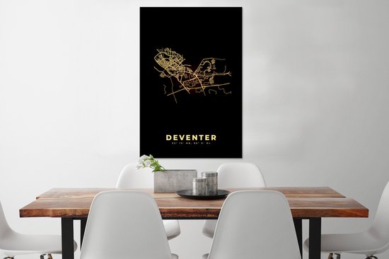 Cadre photo avec affiche - Plan de la ville - Deventer - Carte - Nederland - Carte - 60x90 cm - Cadre pour affiche