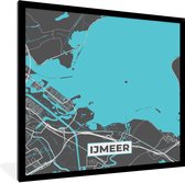 Fotolijst incl. Poster - Plattegrond - Stadskaart - Nederland - IJmeer - Kaart - 40x40 cm - Posterlijst