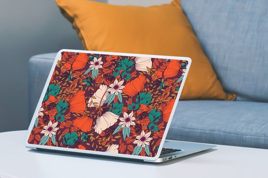 Autocollant pour ordinateur portable - 15,6 pouces - Fleurs - Automne - Motif - 36x27,5 cm - Autocollants pour ordinateur portable - Peau pour ordinateur portable - Couverture