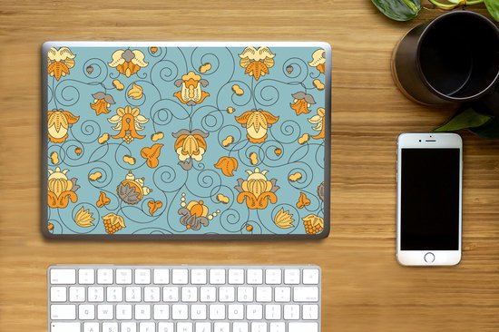 Sticker pour ordinateur portable - 14 pouces - Motifs - Vintage - Fleurs