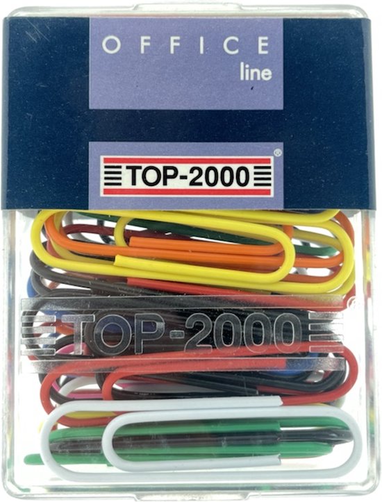 Office-Line Top-2000 Geplastificeerde Paperclips – 50 stuks gekleurd – Extra groot - Office Line