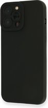 Casemania Hoesje Geschikt voor Apple iPhone 12 & 12 Pro Zwart - Siliconen Back Cover met Camera Bescherming