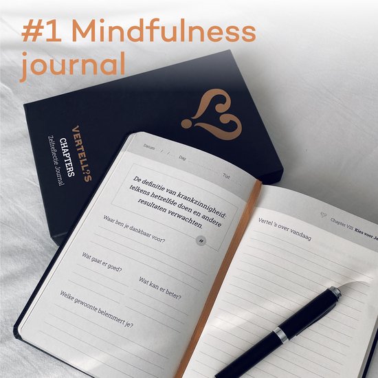 Vertellis Chapters - Dankbaarheidsdagboek - Mindfullness, Notitieboek Voor Zelfreflectie, Persoonlijk Dagboek, Journal, Invulboek - Vertellis