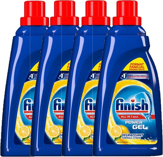 Finish Power Gel All-in-1 Vaatwas Citroen (Voordeelverpakking) - 4 x 1. ...
