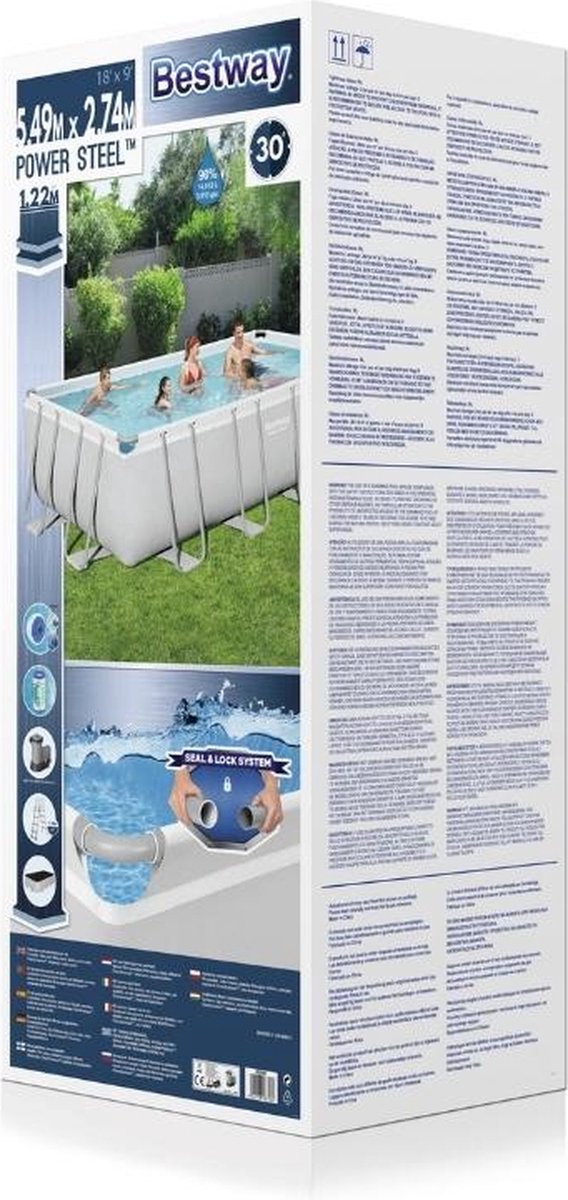 Bestway Power Steel kit piscine avec pompe de filtration - 549 x 274 x 122 cm