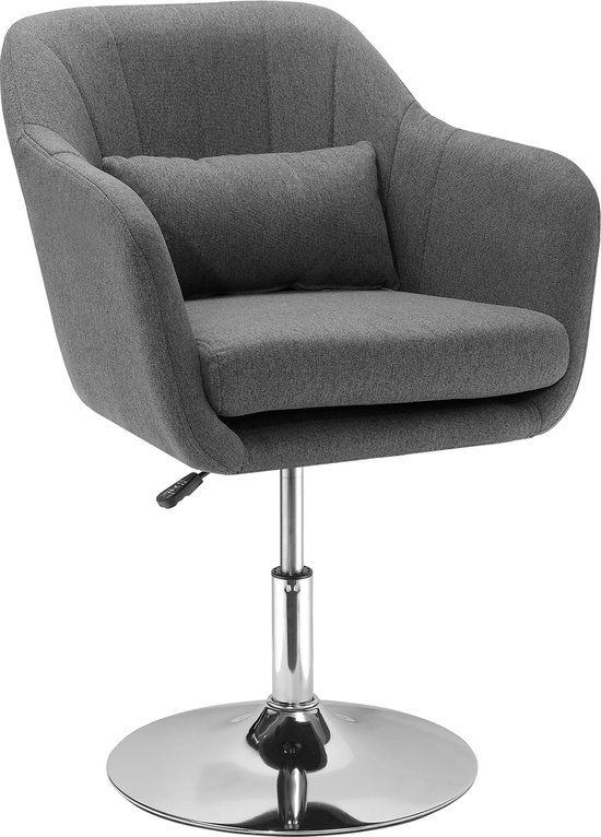 HOMCOM Tabouret de travail tabouret pivotant chaise de bureau chaise de bureau réglable en hauteur gris foncé 833-757V01