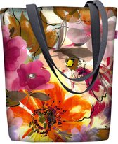 Sunny Sac à Bandoulière avec Fermeture Éclair - Ladies Shopper 36x40 cm (format A4) Tote Bag Sac en Tissus avec Motif Jardin