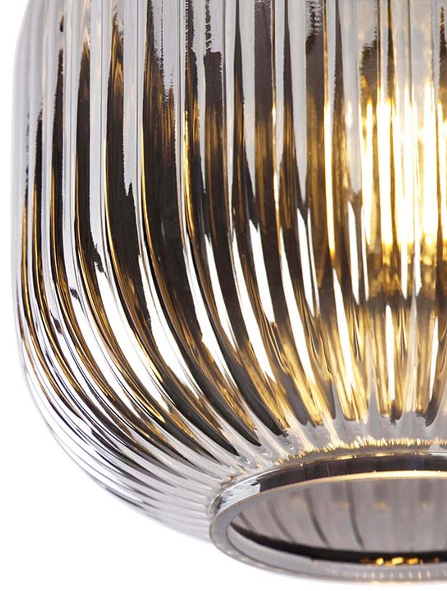 QAZQA karel - Art Deco Plafondlamp - 1 lichts - Ø 200 mm - Zwart - Woonkamer | Slaapkamer | Keuken thumbnail 8