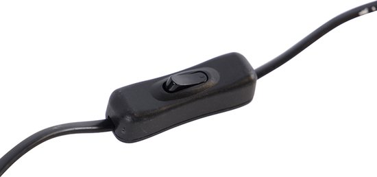 Interrupteur noir marche/arrêt sur le cordon d'une lampe.